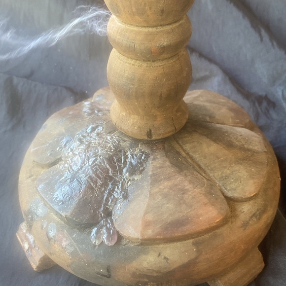 Vintage Spooky Halloween Wood Candelabra - Picture 4 of 5